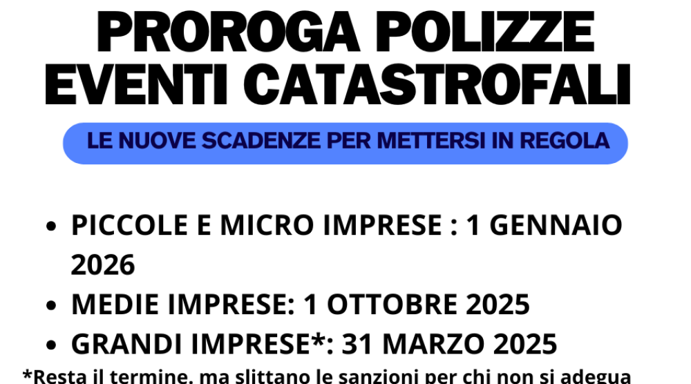 proroga polizze catastrofgali